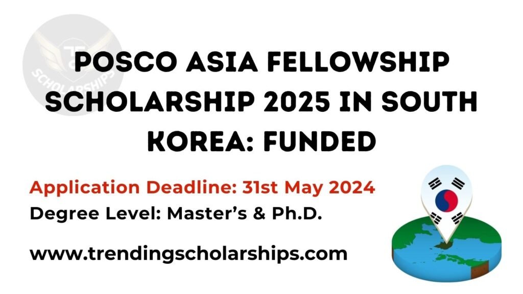 POSCO Asia Fellowship Scholarship 2025 in South Korea: Funded
